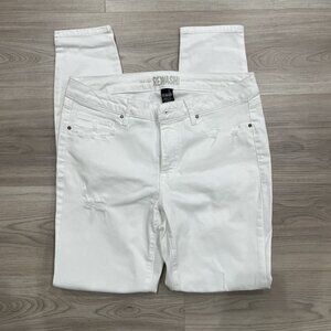 ReWash Junior SZ 9X29 Skinny Jeans Mid-Rise Stretch Pockets Zip-Fly White Womens